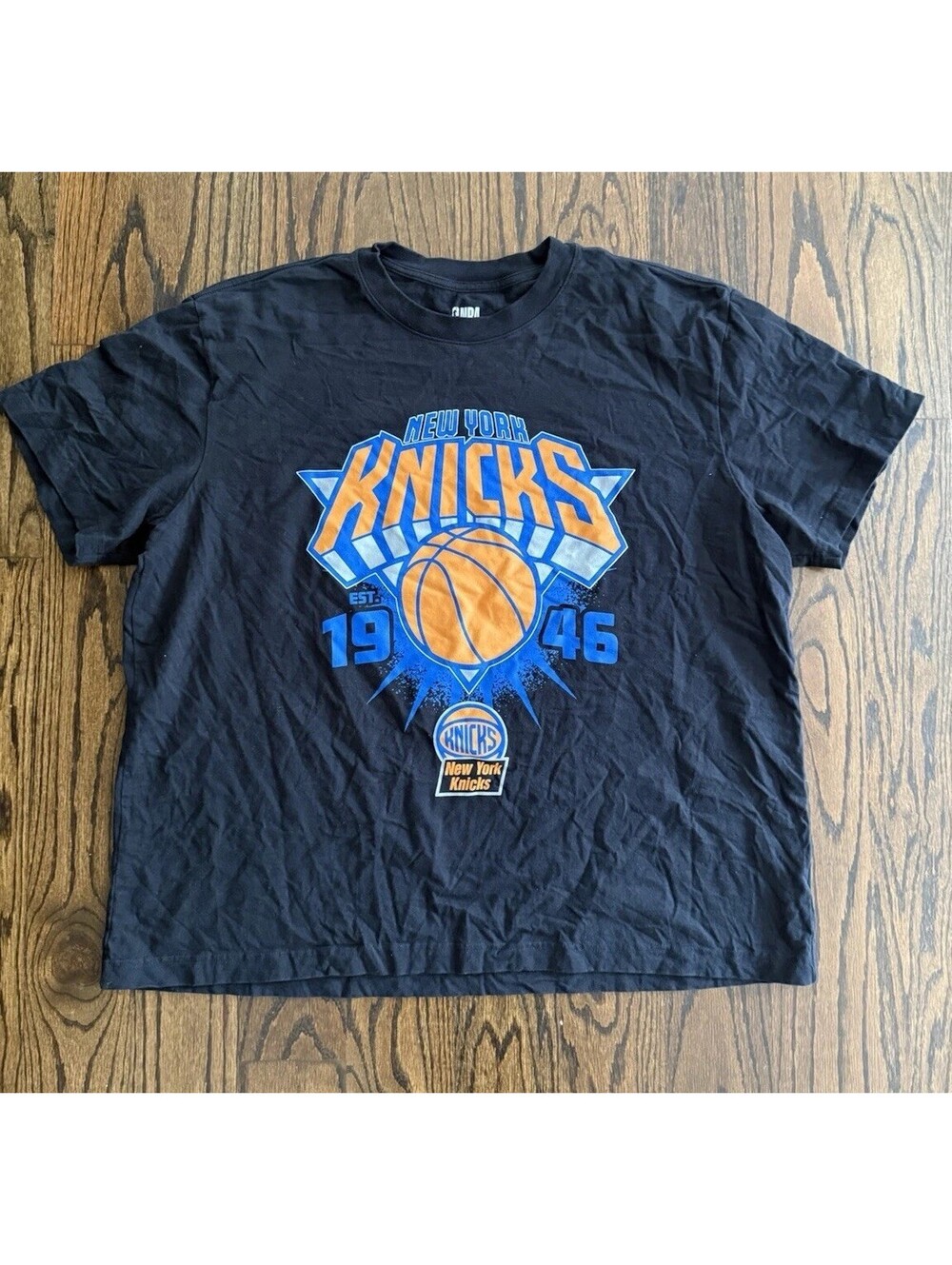 New York Knicks NBA Mad Engine T-Shirt Mens XXL Black Graphic Tee Est 1946 Champ